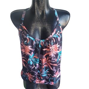 Eclipse Floral Print Racerback Tank Top M
